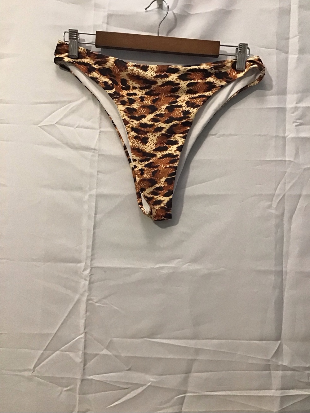93 High-Cut Leopard Print Bikini Bottoms - Brown